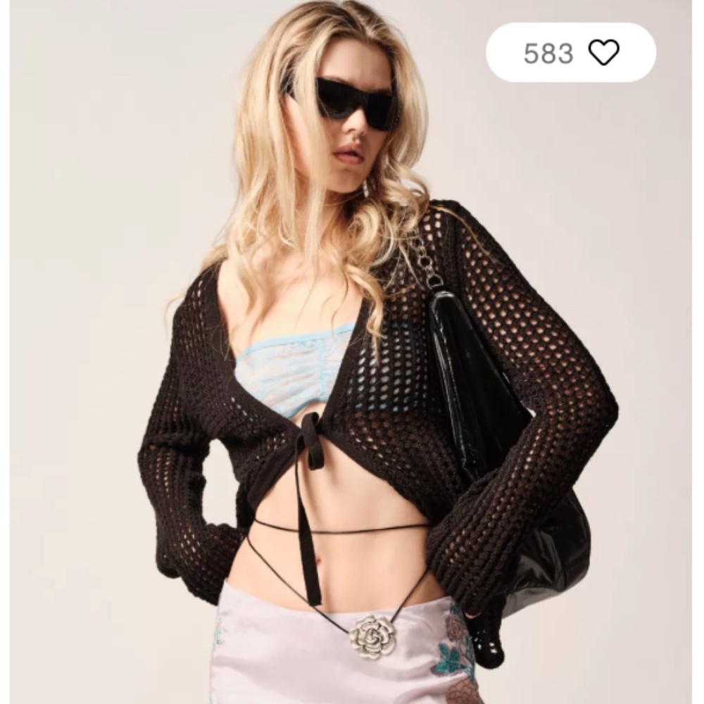 NWOT Joleen Open-Knit Flyaway Cardigan by Urban Outfitters